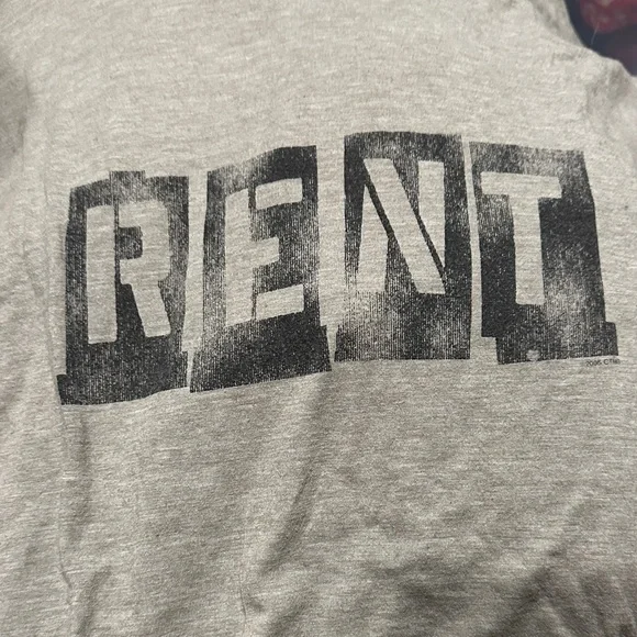 Gray Graphic Broadway RENT Long sleeve Tee Shirt Large - Picture 1 of 4